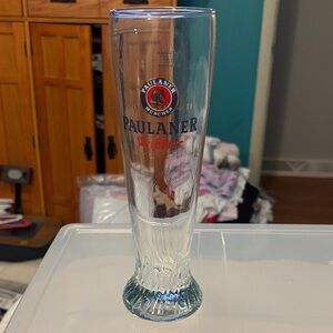 Vintage Paulaner München Weissbier Swirled German Beer Glass; .5 Liters